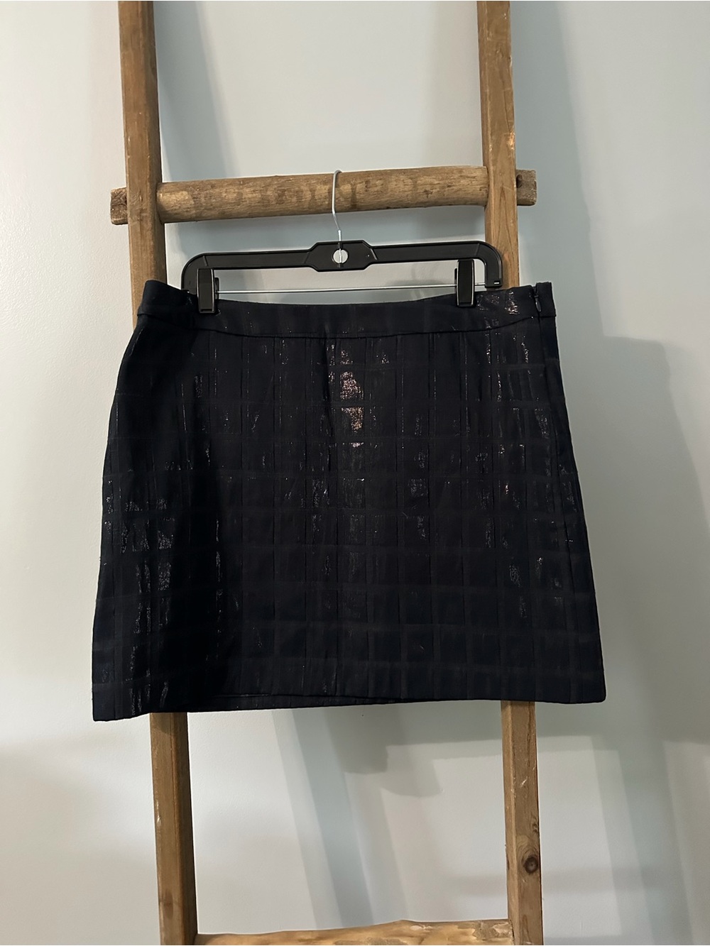 GAP Black Textured Grid Mini Skirt